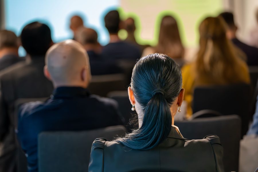 Crowd at a corporate event