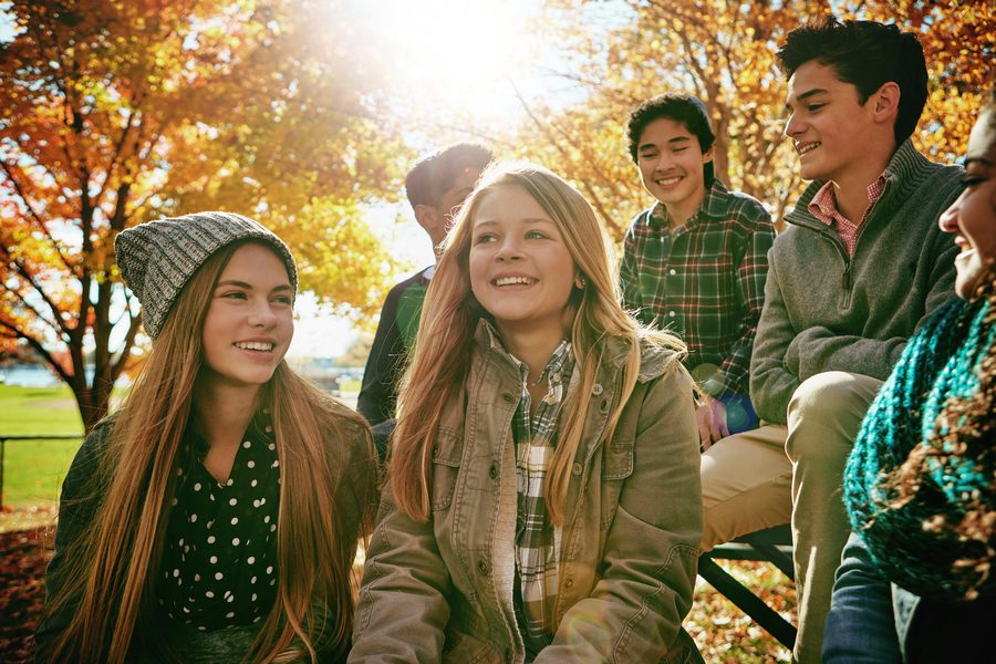 Students at a school event